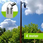 Donker houtstructuur cameramast met kantelanker 4 meter