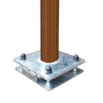 Donker houtstructuur cameramast met kantelanker 4 meter - Afbeelding 3