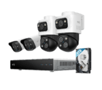 Eufy Beveiligingscamera set; PoE recorder, 2x Bulletcam en 2x PTZ camera