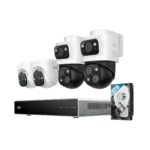 Eufy Beveiligingscamera set; PoE recorder, 2x Turret en 2x PTZ camera