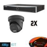 Hikvision Colorvu Set 2x Turret 4MP Recorder + Bekabeling